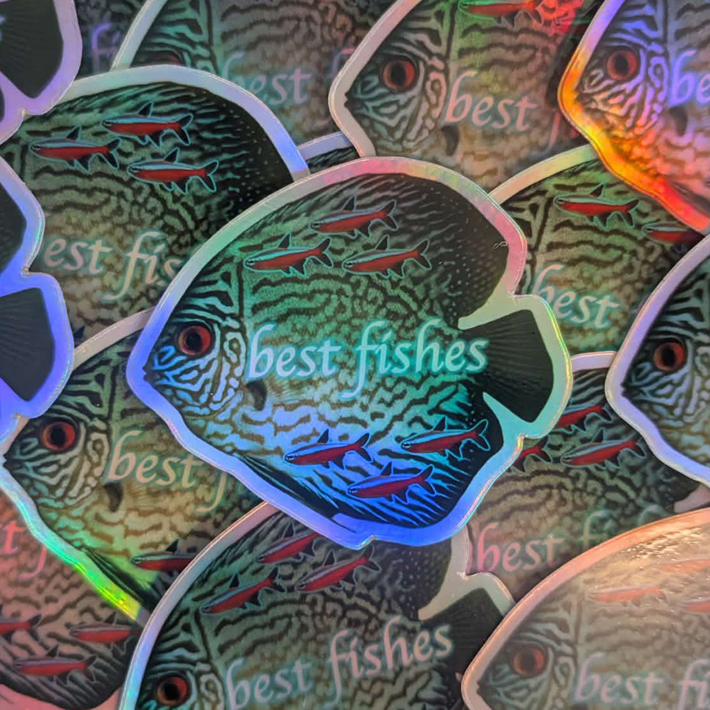 Holographic Best Fishes Sticker