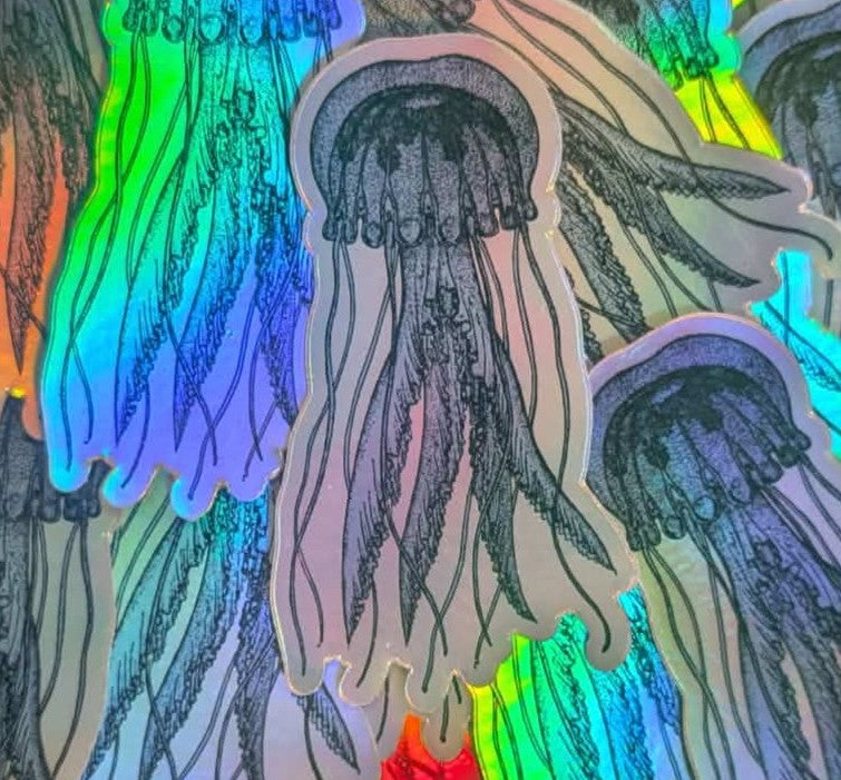 Holographic Jellyfish Sticker