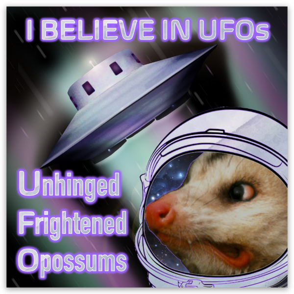 UFO - Unhinged Frightened Opossum Vinyl Sticker
