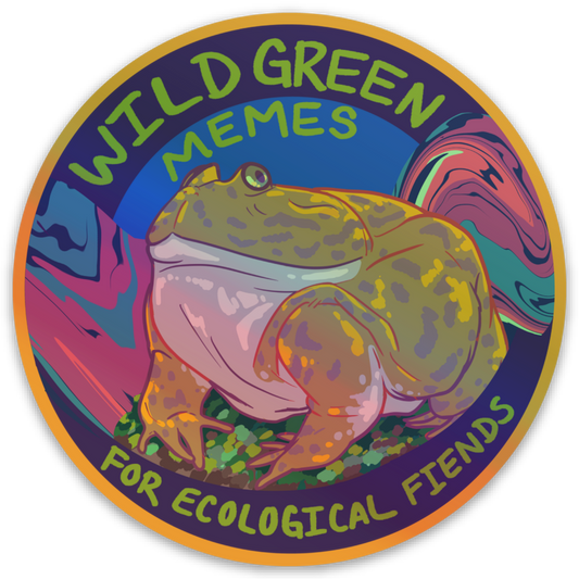 Holographic Wild Green Memes Vintage Logo Vinyl Sticker