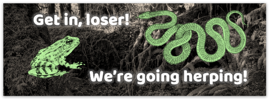 We're Going Herping Vinyl Bumper Sticker