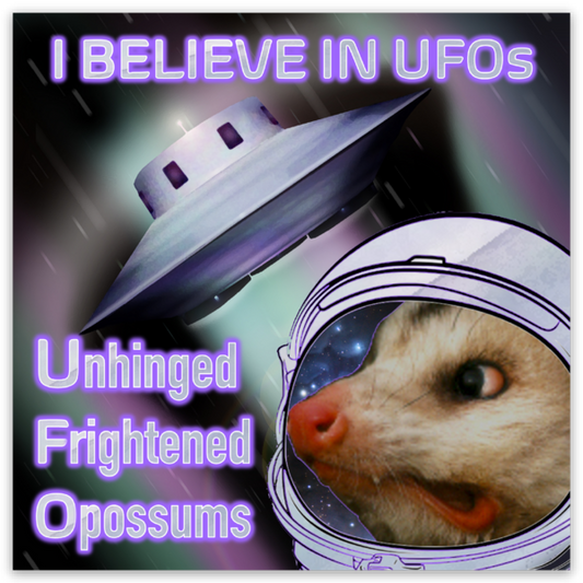 UFO - Unhinged Frightened Opossum Vinyl Sticker