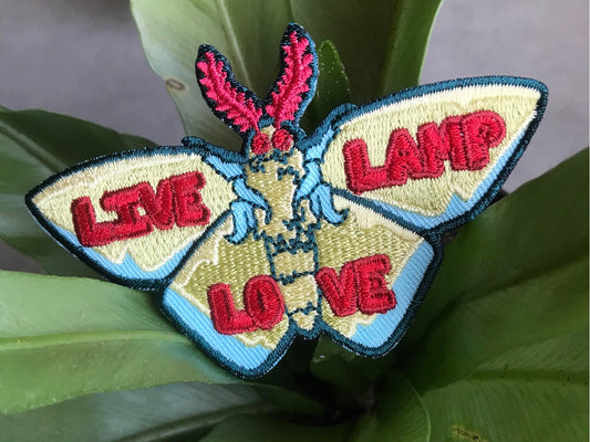 PREORDER (ARRIVES IN OCTOBER) Live, Lamp, Love Moth Iron-On Patch