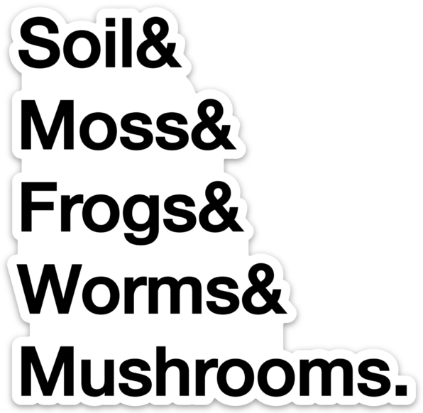 Soil & Moss & Frogs & Worms & Mushrooms Vinyl Sticker
