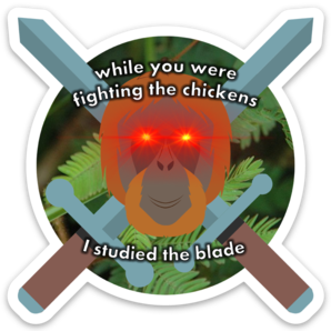 SWORD MASTER ORANGUTAN Vinyl Sticker