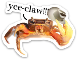 Yee-Claw Cowboy Crab Vinyl Sticker